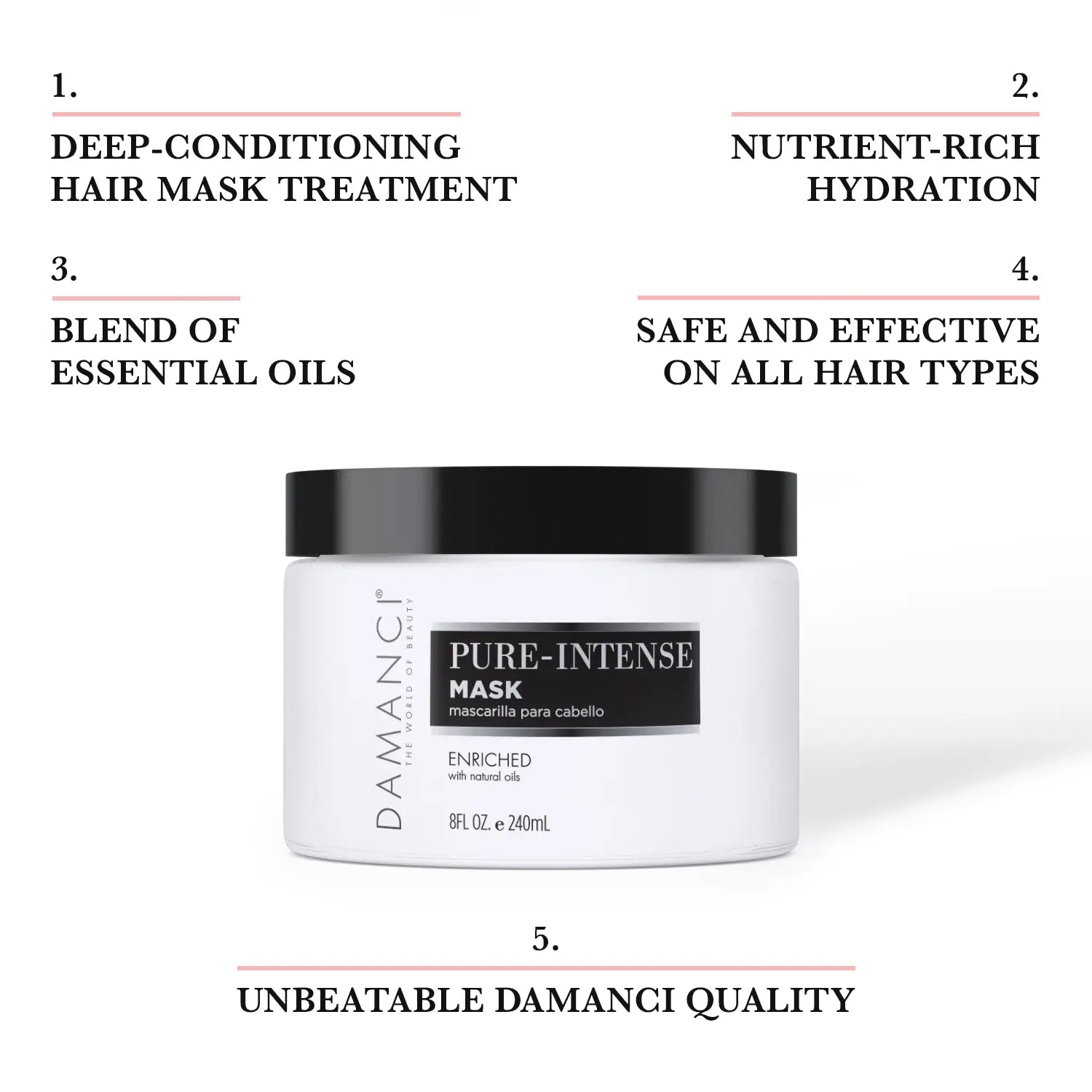 DAMANCI Pure Intense Hair Mask - Deep Moisture and Shine