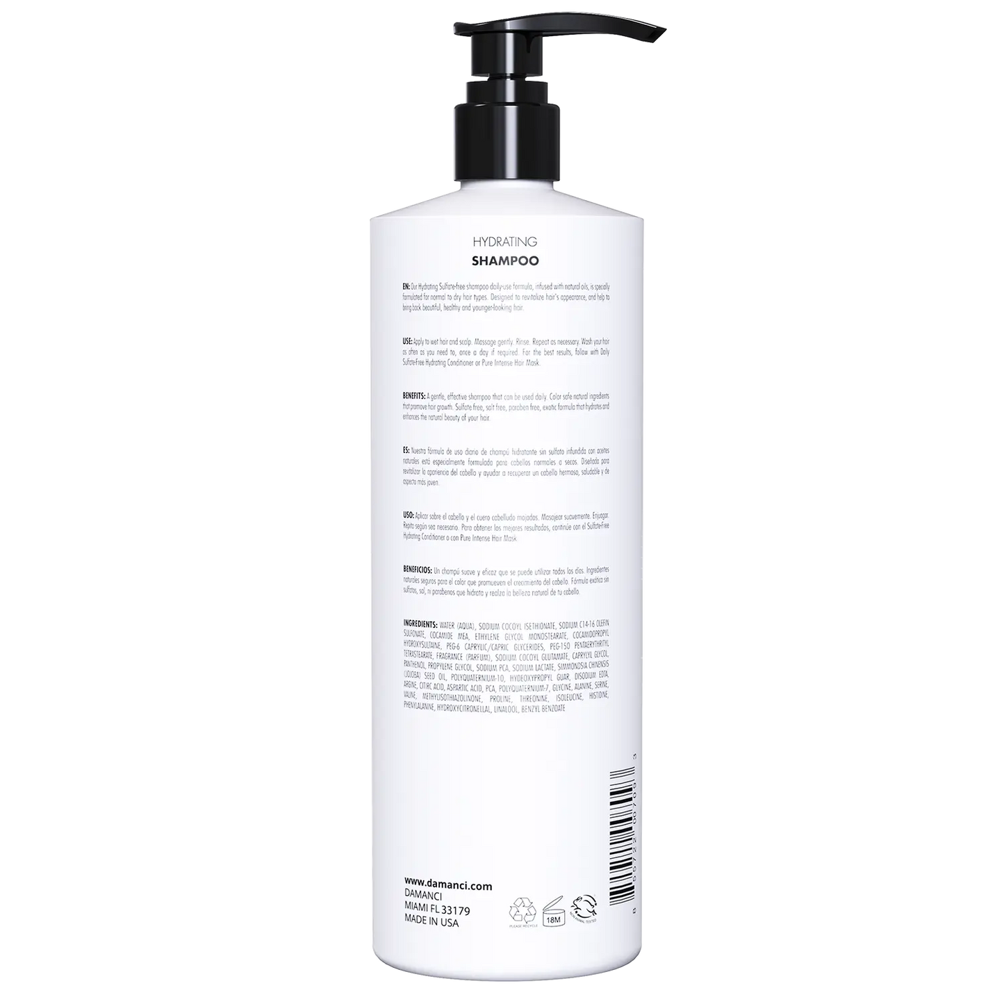 DAMANCI Hydrating Sulfate-Free Shampoo for Healthy, Revitalized Hair
