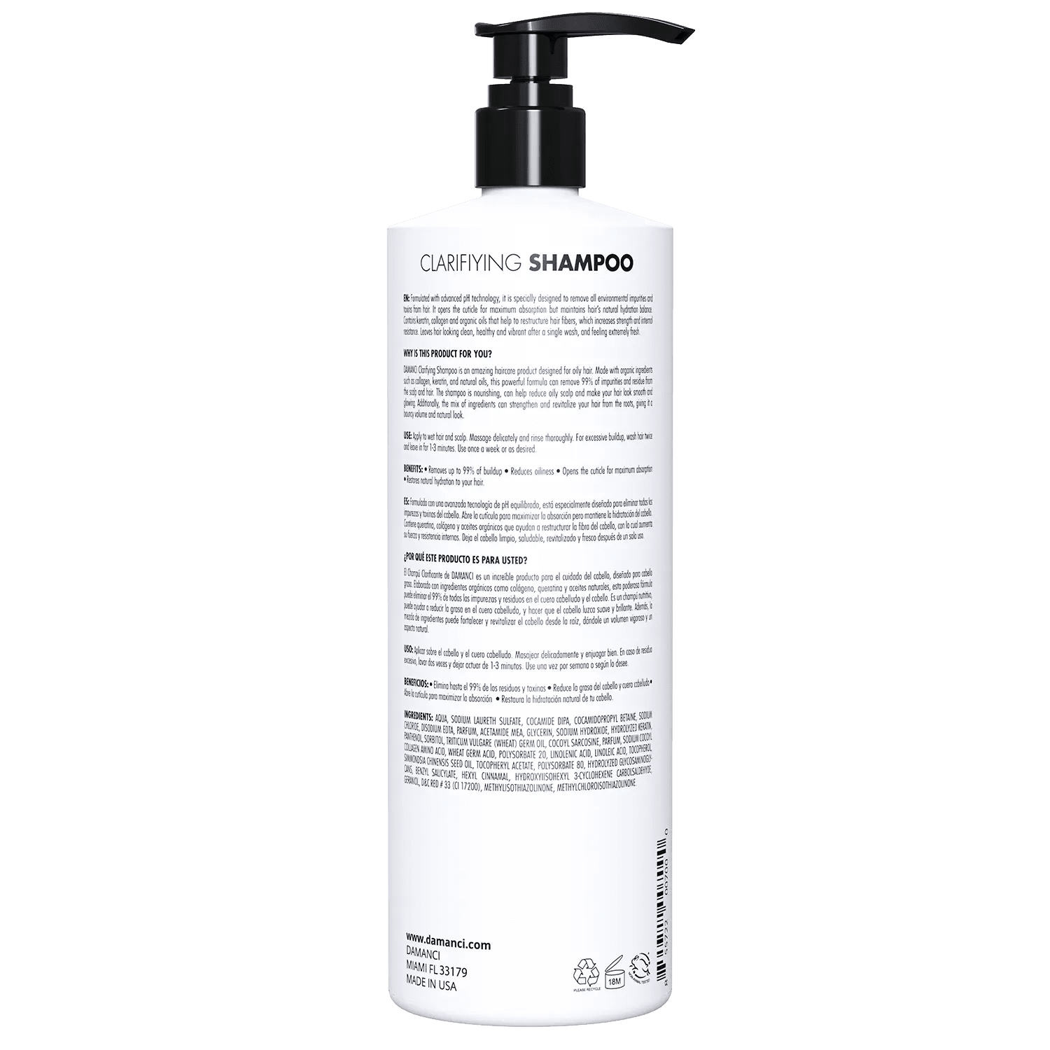 Clarifying Shampoo, Pre-Treatment Deep Cleansing Shampoo for Oily