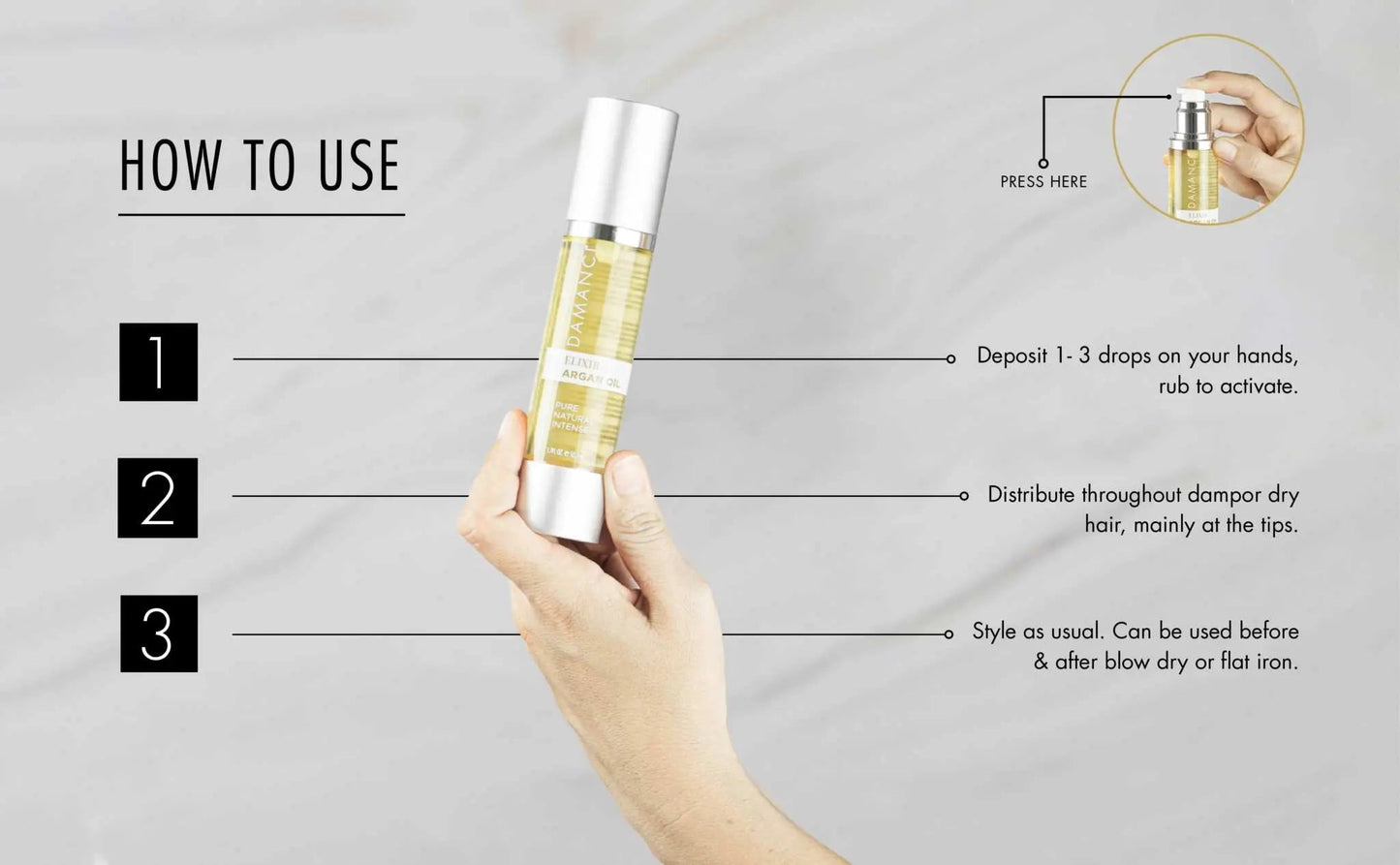 Elixir Argan Oil (Liquid Gold) - DAMANCI® Better hair, better you!