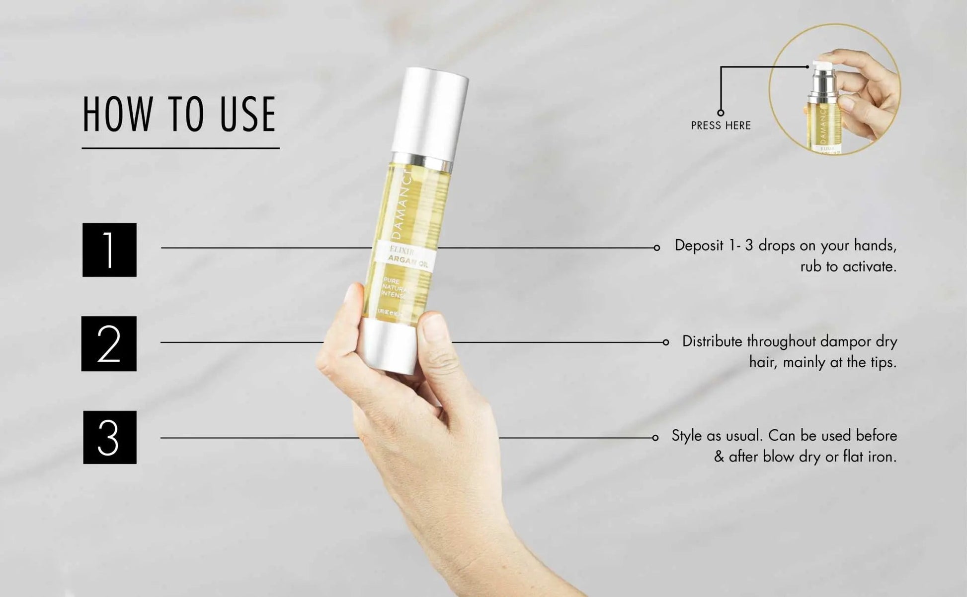 Elixir Argan Oil (Liquid Gold) - DAMANCI® Better hair, better you!