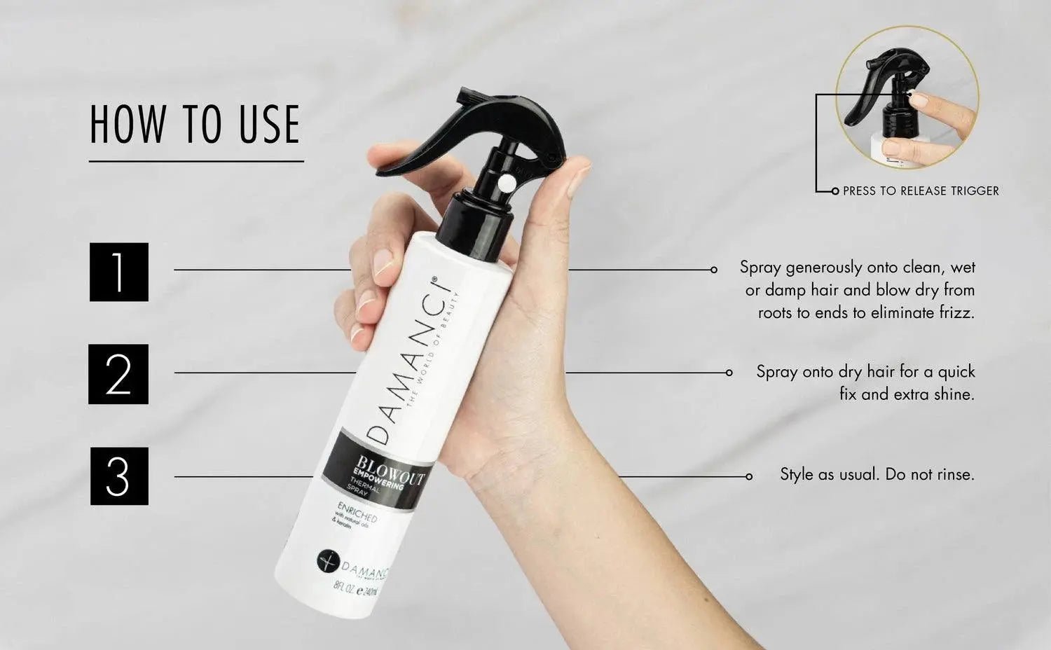Empowering Blowout Spray - DAMANCI® Better hair, better you!