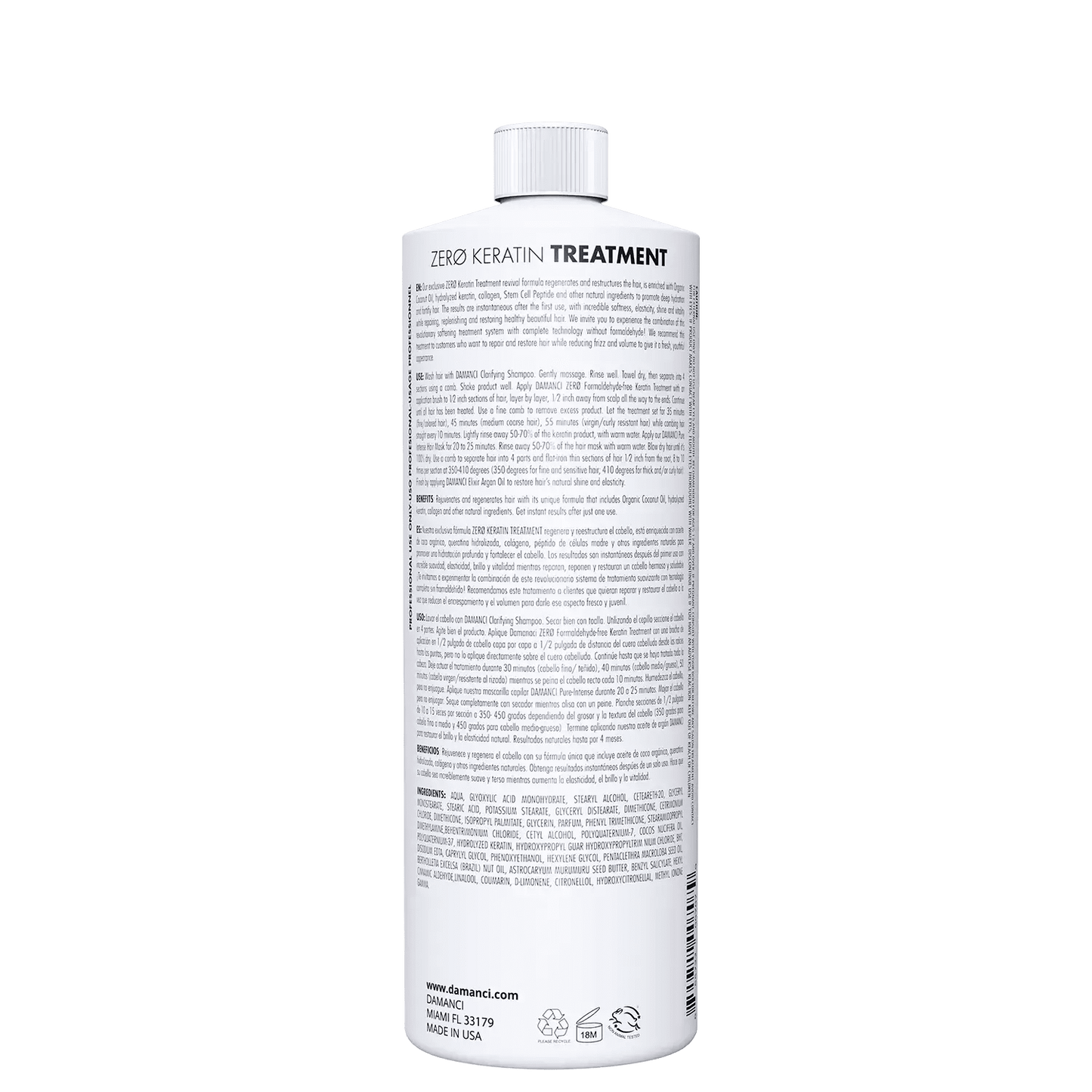 ZerØ Keratin Treatment, Formaldehyde - Free Keratin - DAMANCI® Better hair, better you!